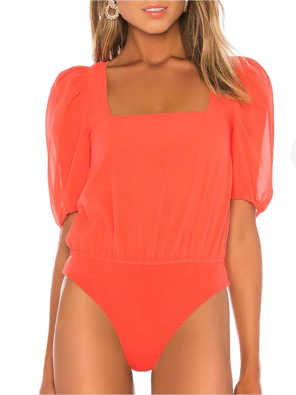 Lovers + Friends Stardust Bodysuit Coral Red Size Large